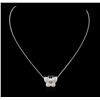 Image 2 : 14KT White Gold 1.05ctw Diamond Pendant With Chain