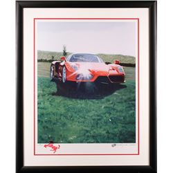 Harold James Cleworth Ferrari Red Limited Edition Lithograph