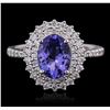Image 1 : 14KT White Gold 1.61ct Tanzanite and Diamond Ring