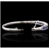 Image 3 : 14KT White Gold 5.76ctw Sapphire and Diamond Bracelet