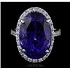 Image 1 : 14KT White Gold GIA Certified 19.08ct Tanzanite and Diamond Ring