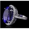 Image 2 : 14KT White Gold GIA Certified 19.08ct Tanzanite and Diamond Ring