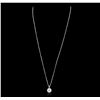 Image 2 : 14KT White Gold 1.08ctw Diamond Pendant With Chain