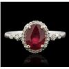 Image 1 : 14KT White Gold 2.07ct Ruby and Diamond Ring