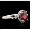 Image 2 : 14KT White Gold 2.07ct Ruby and Diamond Ring