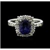 Image 1 : 14KT White Gold 1.47ct Tanzanite and Diamond Ring