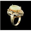 Image 3 : 14KT Yellow Gold 4.90ct Opal and Diamond Ring