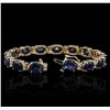 Image 2 : 14KT Yellow Gold 28.50ctw Sapphire and Diamond Bracelet
