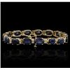 Image 3 : 14KT Yellow Gold 28.50ctw Sapphire and Diamond Bracelet