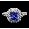 Image 1 : 14KT White Gold 1.25ct Tanzanite and Diamond Ring