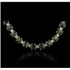 Image 1 : 14KT White Gold 36.80ctw Tourmaline and Diamond Necklace