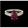 Image 1 : 14KT White Gold 1.85ct Ruby and Diamond Ring