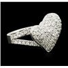 Image 2 : 14KT White Gold 1.01ctw Diamond Ring