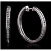 Image 2 : 14KT White Gold 0.94ctw Diamond Earrings