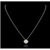 Image 2 : 14KT White Gold Diamond Pendant With Chain