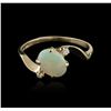 Image 1 : 14KT Yellow Gold 1.00ct Opal and Diamond Ring