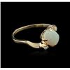 Image 2 : 14KT Yellow Gold 1.00ct Opal and Diamond Ring