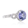 Image 2 : 14KT White Gold 3.51ct Tanzanite and Diamond Ring