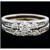Image 1 : 14KT White Gold 1.00ctw Diamond Wedding Ring Set
