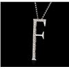 Image 1 : 14KT White Gold 0.15ctw Diamond Pendant With Chain