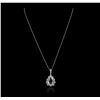 Image 2 : 14KT White Gold GIA Certified 14.10ct Aquamarine and Diamond Pendant With Chain