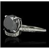Image 2 : 18KT White Gold 2.99ctw Black Diamond Ring