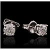 Image 2 : 14KT White Gold 1.19ctw Diamond Stud Earrings