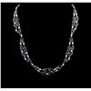 Image 2 : 18KT White Gold 54.57ctw Sapphire and Diamond Necklace
