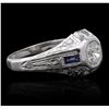 Image 2 : 18KT White Gold 0.46ctw Sapphire and Diamond Ring