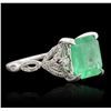 Image 2 : 14KT White Gold 4.24ct Emerald and Diamond Ring