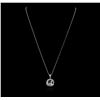 Image 1 : 14KT White Gold 4.04ct Aquamarine and Diamond Pendant With Chain