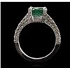 Image 3 : 14KT White Gold 2.32ct Emerald and Diamond Ring