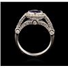 Image 3 : 14KT White Gold 1.49ct Sapphire and Diamond Ring