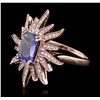 Image 2 : 14KT Rose Gold 2.28ct Tanzanite and Diamond Ring