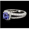 Image 2 : 14KT White Gold 1.34ct Tanzanite and Diamond Ring