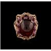 Image 1 : 14KT Rose Gold 16.53ct Almandite, Ruby, Sapphire and Diamond Ring