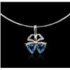 Image 2 : 14KT White Gold 6.00ctw Topaz and Diamond Necklace