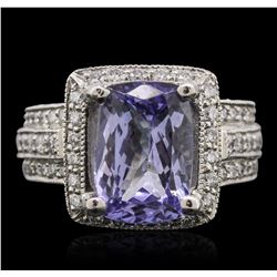 Platinum 3.88ct Tanzanite and Diamond Ring