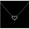 Image 1 : 14KT White Gold 0.85ctw Diamond Heart Pendant With Chain