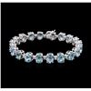 Image 1 : 14KT White Gold 27.80ctw Topaz and Diamond Bracelet
