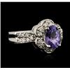 Image 2 : 14KT White Gold 1.49ct Tanzanite and Diamond Ring