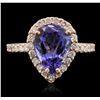 Image 1 : 14KT Rose Gold 2.77ct Tanzanite and Diamond Ring