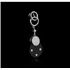 Image 2 : 14KT White Gold 8.51ct Onyx and Diamond Pendant