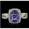Image 1 : 18KT White Gold 1.79ct Tanzanite and Diamond Ring