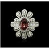 Image 1 : 14KT White Gold 1.42ct Pink Spinel and Diamond Ring