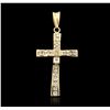 Image 1 : 14KT Yellow Gold 2.00ctw Diamond Cross Pendant