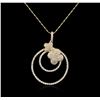 Image 2 : 14KT Yellow Gold 1.87ctw Diamond Pendant With Chain