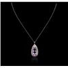 Image 1 : 14KT Rose Gold 19.54ct Kunzite and Diamond Pendant With Chain