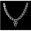 Image 1 : PLATED SILVER 158.37ctw Blue and White Sapphire Necklace