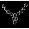 Image 2 : PLATED SILVER 158.37ctw Blue and White Sapphire Necklace